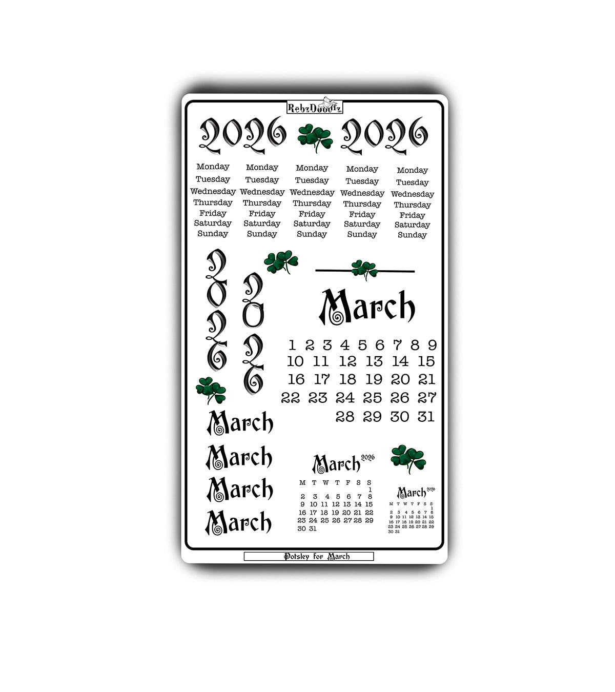 Welcome the early days of spring with our March 2026 Sticker Sheet! Illustrated by Rebz Doodlz