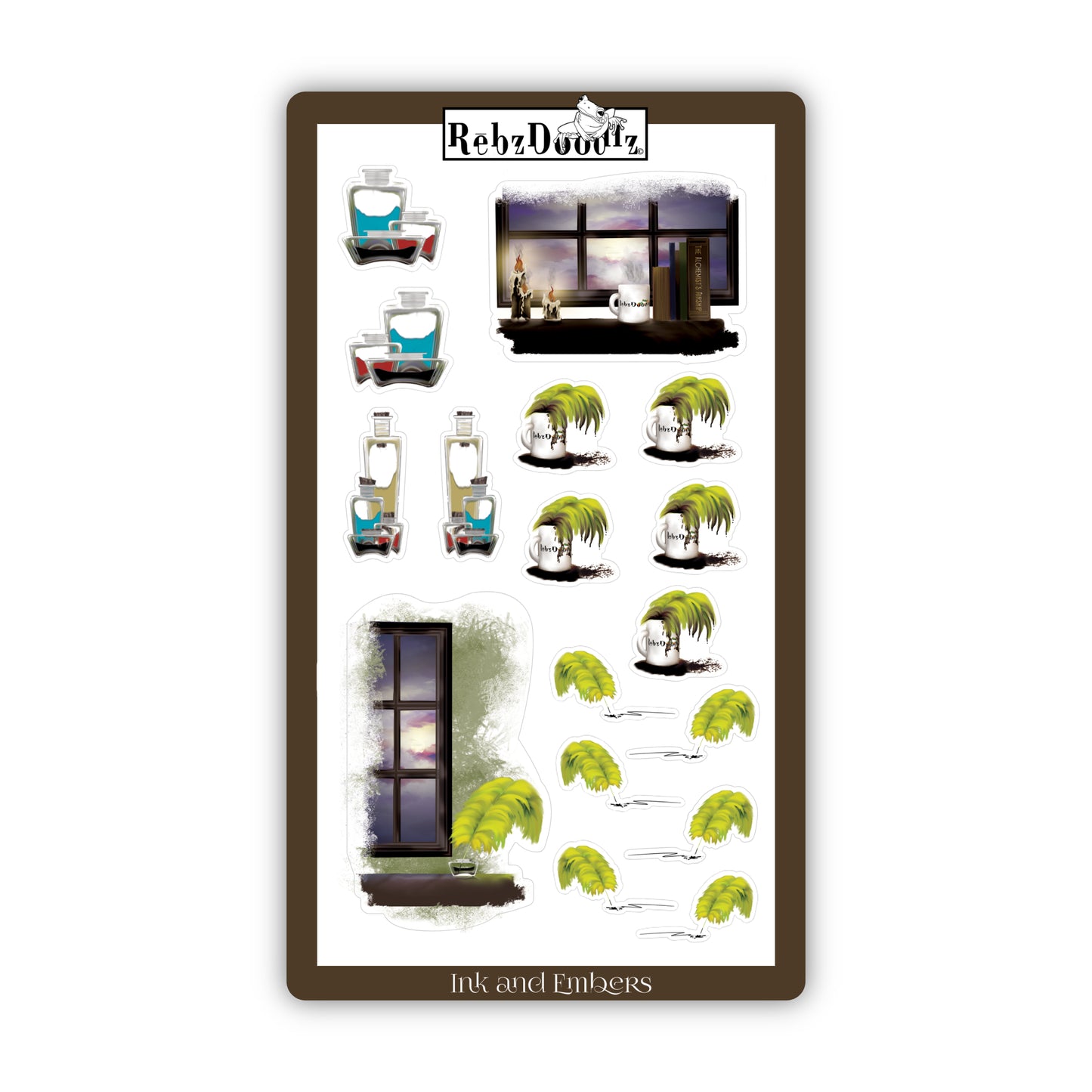 Step into a world where stories glow and coffee can spill over. Illustrations by Rebz Doodlz