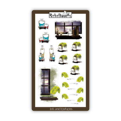 Step into a world where stories glow and coffee can spill over. Illustrations by Rebz Doodlz