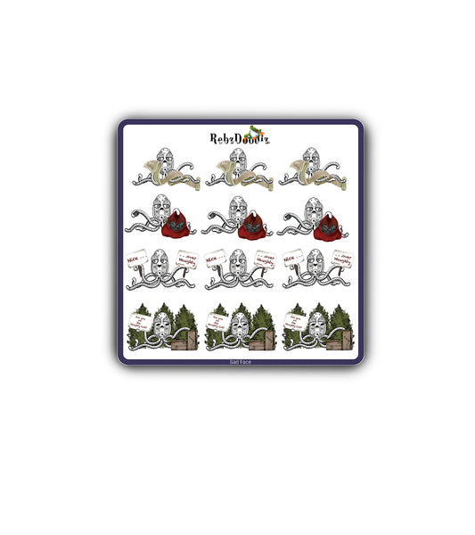 Get ready for holiday judgment with Inky’s Naughty or Nice Sticker Sheet!  Illustrated by Rebz Doodlz