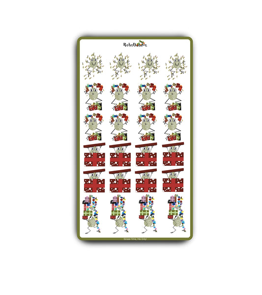 Farty is in full holiday mode—and he’s brought an avalanche of presents with him!  Illustrated by Rebz Doodlz